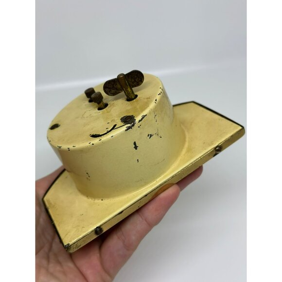 VTG New Haven Art Deco Clock Convex Dial Brass Mantel Clock Decor NOT WORKING - Picture 6 of 8